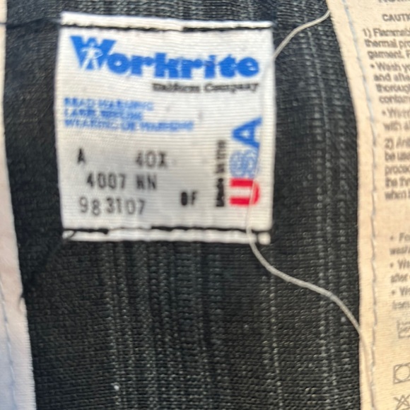 WORKRITE UNIFORM CO. NOMEX FLAME RETARDANT Navy Blue PANTS Size 40 X 34 - Picture 3 of 11